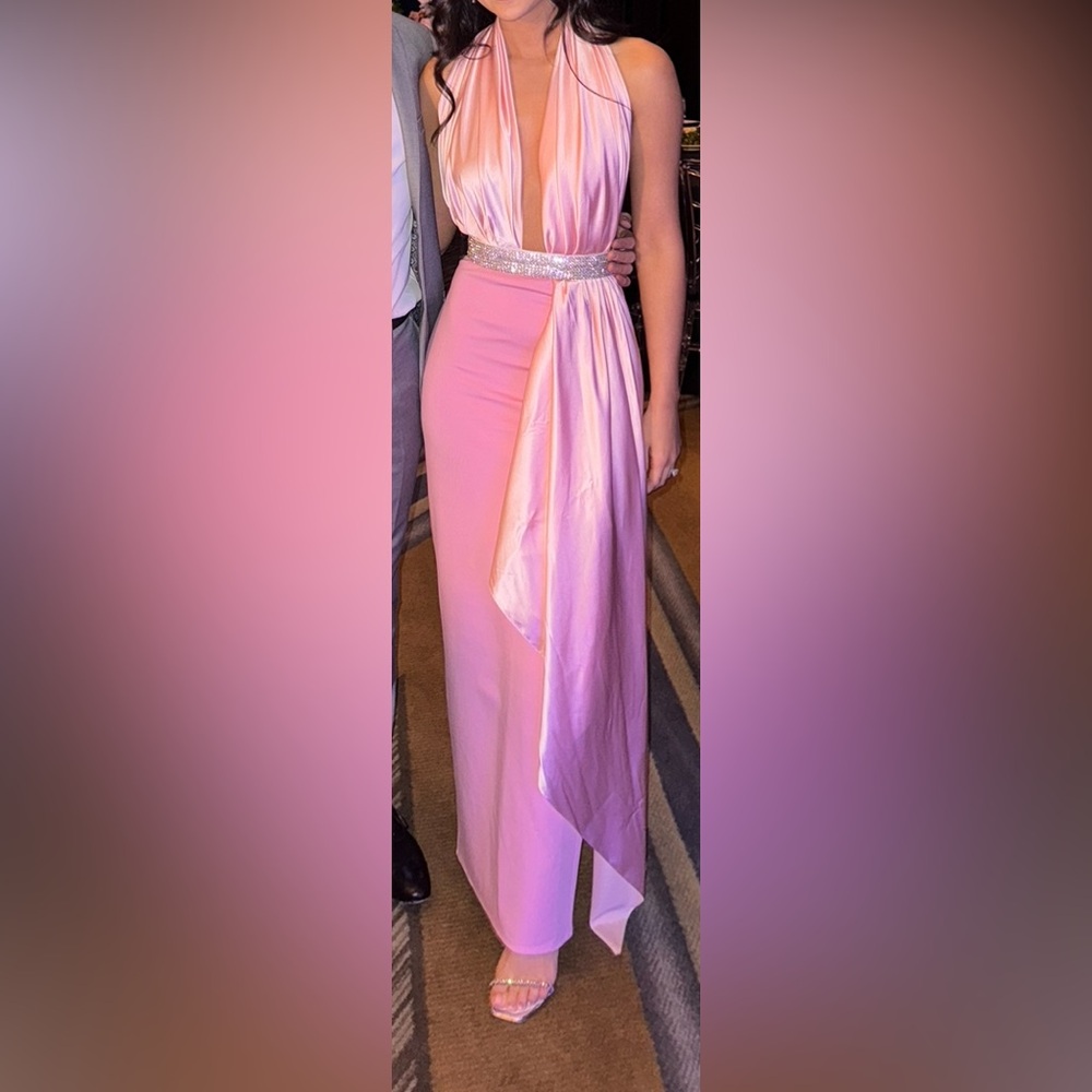 NUÉ STUDIO BIANCA ROSE QUARTZ TOP & CAMILA COELHO BELLE Maxi Skirt in Baby Pink